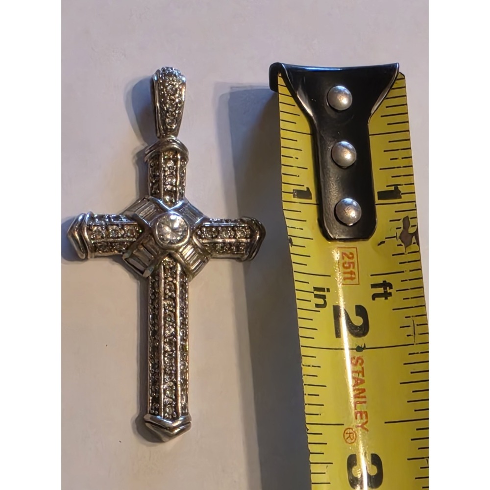 Vintage Silver Toned Cross Pendant
